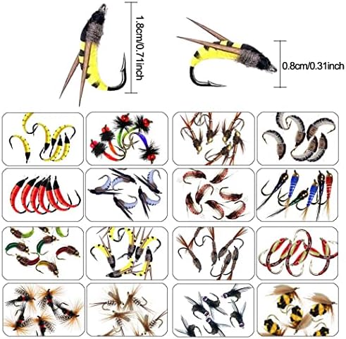 Fly Fishing Flies Kit Trout Steelhead Salmon Bass Flies Assortment 32Pcs-148pcs Include Dry Wet Flies Nymphs Streamers Maggot, Fly Lure Set - Image 3