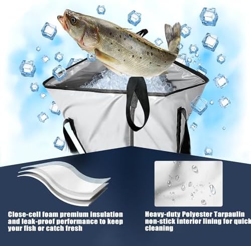 Buffalo Gear Insulated Fish Cooler Bag Portable Fish Kill Bag Keep Ice-cold More Than 48 Hours - Image 3