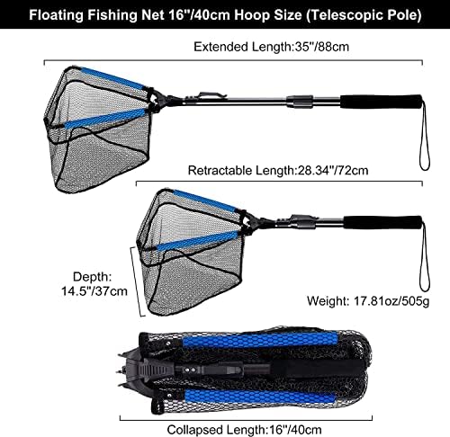 PLUSINNO Fishing Net Fish Floating Landing Net with Handle - Image 3