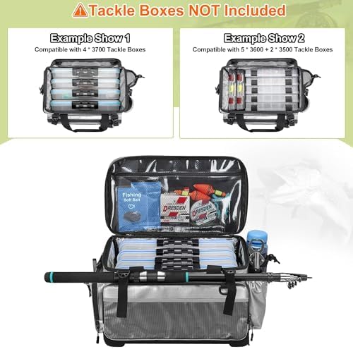 Rexmica Fishing Tackle Bag with Hard Bottom for 3700/3600/3500 Tackle Box - Image 6