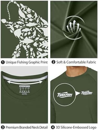 Men's Fishing Shirt Long Sleeve, UPF50+ UV Protection Sun Shirts, Quick Dry Graphic T Shirt for Running Hiking - Image 5
