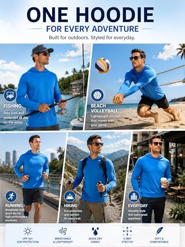 ZITY Men's Lightweight Pullover Hoodie UPF 50+ Fishing Shirts Sweatshirt - Image 2
