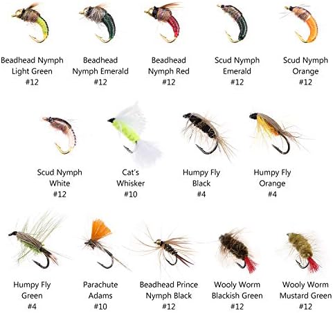 BASSDASH Fly Fishing Flies Kit Fly Assortment Trout Bass Fishing with Fly Box with Dry/Wet Flies, Nymphs, Streamers, Popper - Image 4