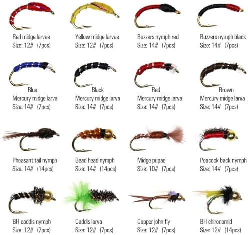 Fly Fishing Flies Assortment, 147pcs/133pcs/126pcs Fly Fishing Lures, Dry/Wet/Nymph/Streamer Flies, Trout/Panfish/Bass Fishing - Image 3