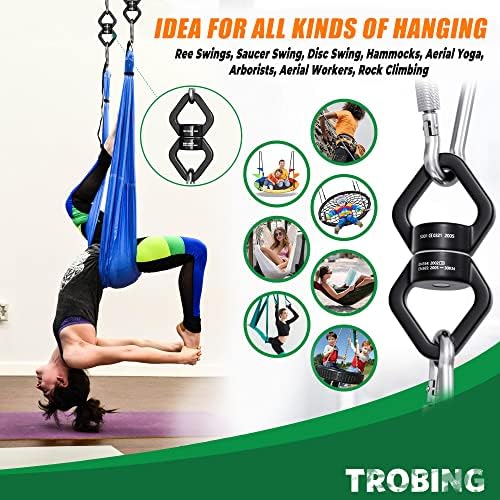 Trobing Swing Swivel, 30KN Rotational Safety Device, 360° Rotator with Hanging Accessory for Aerial Yoga, Hanging Hammock, Web Tree Swing, Swing Spinner and Rock Climbing, Indoor and Outdoor - Image 6