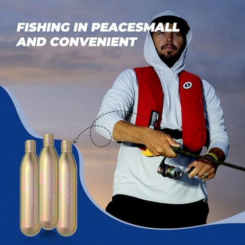 24G Co2 Cartridge Cylinder for Life Vest, Accessory for C02 PFD Rearming Kit, for Auto/Manual Inflating Life Jacket, for Adult, Used for Fishing, Surfing, Sea/Ocean Activities 2Pack - Image 2