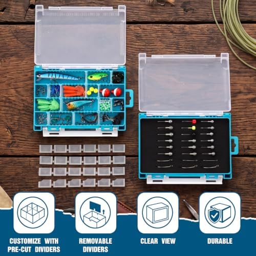 Wonderjune 6 Pack 3500 Double-Sided Fishing Tackle Boxes Waterproof,Blue - Image 5