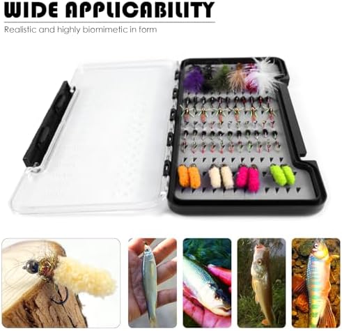 64 Pcs Fly Fishing Flies Assortment Kit with Fly Box - Image 5