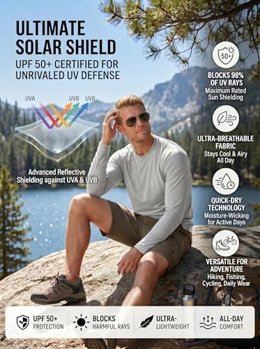 OYGSieg 6/7 Pack Men's Quick Dry Long Sleeve UPF50+ Sun Shirts - Image 4