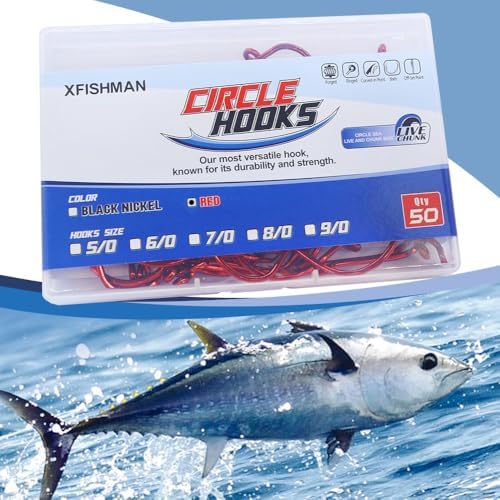 XFISHMAN Circle Hooks - Octopus Hooks Saltwater - 50 Pack #1 12/0 - Image 6