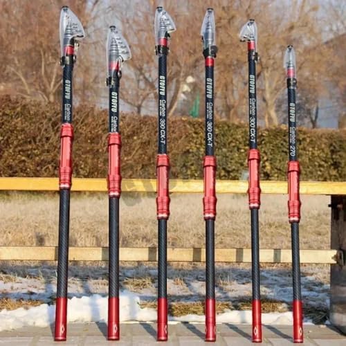 Telescopic Fishing Rod, Carbon Fiber Travel Surf Rod, Spinning Power Lure 2-9Oz, 20-50LB，Medium-Heavy Throwing Surfcasting Baitcasting Pole, Distance Throwing Fishing Rod - Image 4