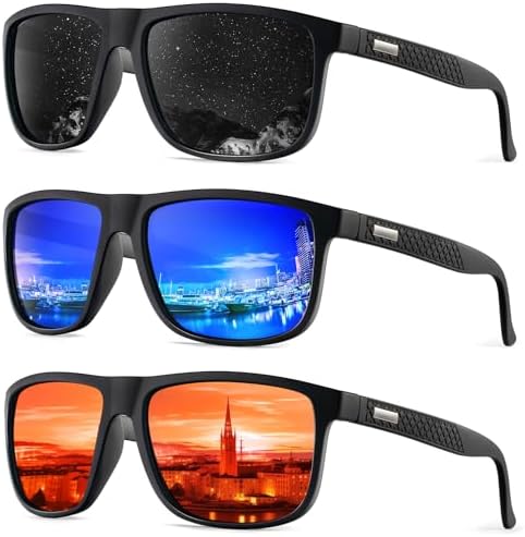 KALIYADI Polarized Sunglasses for Men, Lightweight Sun Glasses with UV Protection for Driving Fishing Golf by KALIYADI