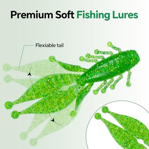 Clearance Bionics-Designed Durable Soft Plastic Fishing Lures Kit with Bonus Accessories, 3/4/5/6 Inch, 9-Type Lifelike Swimbaits in One Gear Set Included Tackle Box for Bass - Image 2