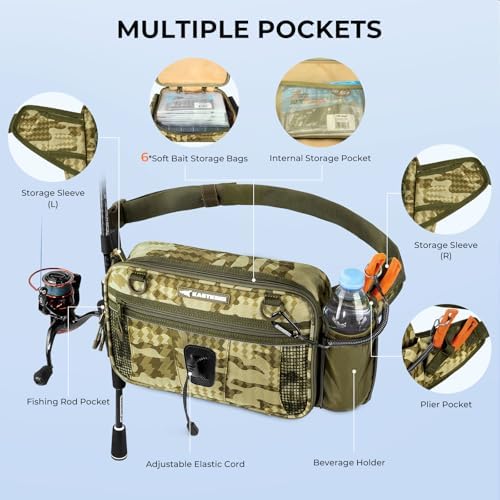 KastKing BaitSpace Waist Bag, Fishing Fanny Pack with Rod Holder - Image 6