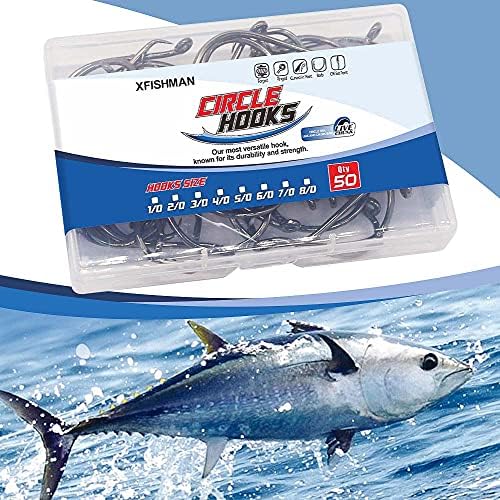 XFISHMAN Circle Hooks - Octopus Hooks Saltwater - 50 Pack #1 12/0 - Image 4