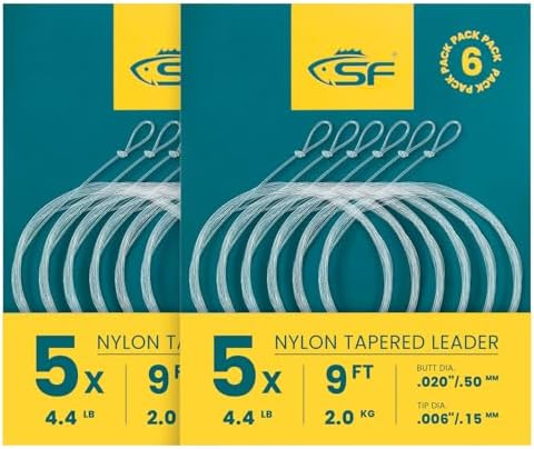 SF Hand Tied Loop Fly Fishing Tapered Leader Freshwater Trout by SUNSHINEFISHING