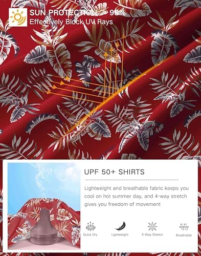 Pudolla Men's Sun Protection Hoodie Shirts UPF 50+ Fishing Hiking Shirt - Image 6