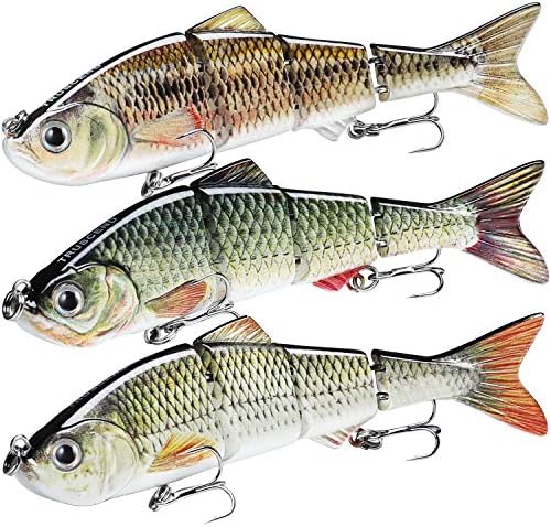 TRUSCEND Swimmax Easy Catch Fishing Lures with BKK Hooks, Wiggling, Vibrating, Rattling and Gurgling for More Bites, Heavy-Duty Dyneema Fiber Jointed Swimbaits for Bass, Trout, Crappie, Walleye, Pike by TRUSCEND