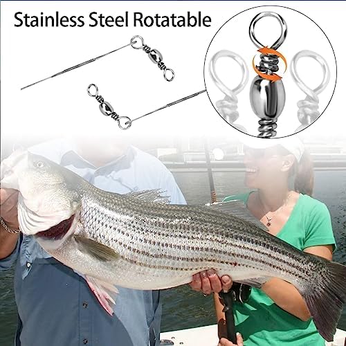 Saltwater Steel Circle Hook Rigs,Octopus Offset Fishing Hooks Leader Wire for Catfish Bass - Image 4