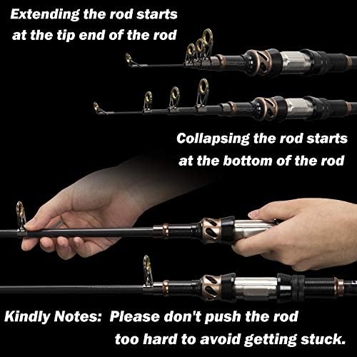 PLUSINNO Fishing Rod and Reel Combos - Carbon Fiber Telescopic Fishing Pole - Spinning Reel 12 +1 Shielded Bearings Stainless Steel BB - Image 3