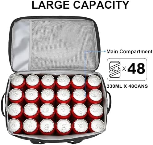 48 Can Insulated Soft Sided Collapsible Cooler Bag Ice Chest - Image 2