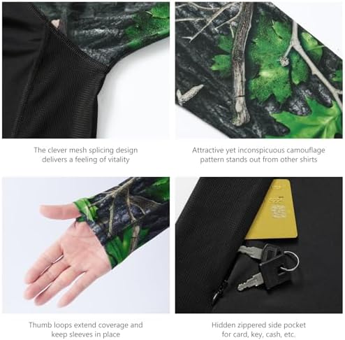 BASSDASH Men’s UPF 50 Performance Fishing Shirt Cooling Hoodie Camo Long Sleeve FS17M - Image 5