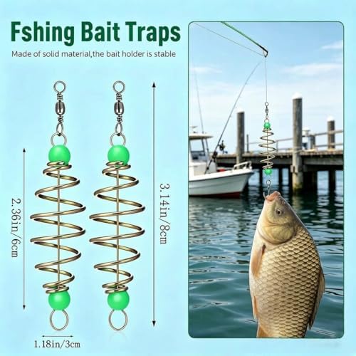 30PCS Fishing Bait Trap Cage Feeder Basket Holder Coarse Lure Feeder Carp Fishing Tackle Kit Bait Thrower, Fishing Feeder Bait Cage Lure Fish Accessories - Image 3