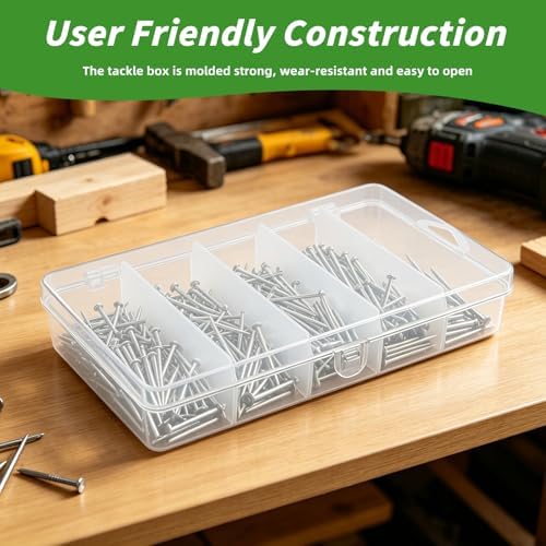 4 Pack 5-Grid Clear Plastic Fishing Tackle Storage Box, 7x4.3x1.2inch - Image 6