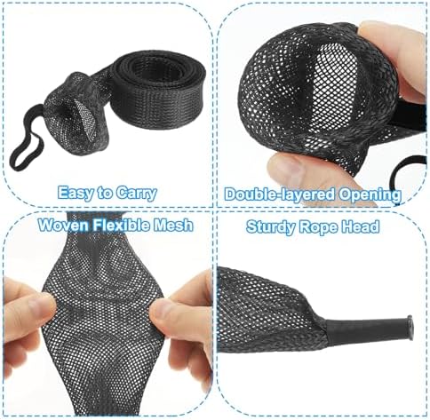 PATIKIL Rod Sock, Fishing Rod Sleeve Cover Braided Mesh Pole Protector Gloves Fishing Tools Pointed End for Spinning Fishing Rod Fly Rod Ice Rod Casting Rod - Image 3