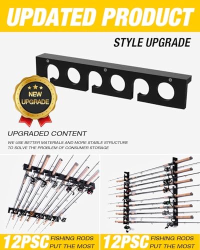 Ghosthorn Fishing Rod Holder,Wall or Ceiling Mounted Pole Rack Garage - Image 3