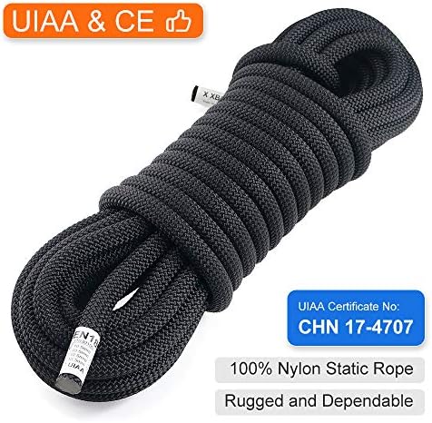 X XBEN Outdoor Climbing Rope 10M(32ft) 20M(64ft) 30M(96ft) 50M(160ft) 70M(230ft) 152M(500FT) 352M(1000FT) Static Rock Climbing Rope for Escape Rope Ice Climbing Equipment Fire Rescue Parachute - Image 2