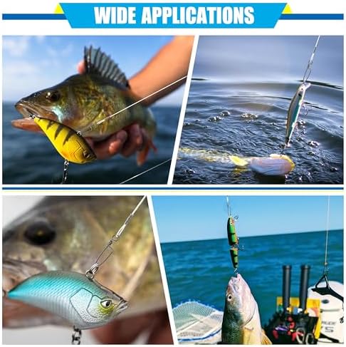 Fluorocarbon Fishing Leader, 12/24pcs Fluorocarbon Leader Line with Swivels Snap Invisible Fishing Wire Leader Connect Tackle Lures Bait Hooks for Saltwater Freshwater - Image 7