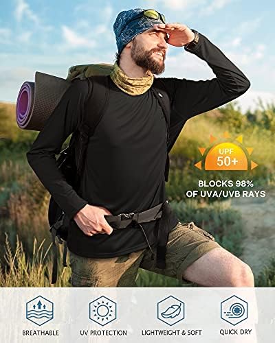 Roadbox Men's UPF 50+ UV Sun Protection Shirts, Long Sleeve Swim Rash Guard - Image 3