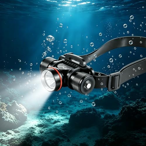 Diving Headlamp Scuba Dive Light, 5 Modes, Bright, Underwater 60m by ArayEstaz