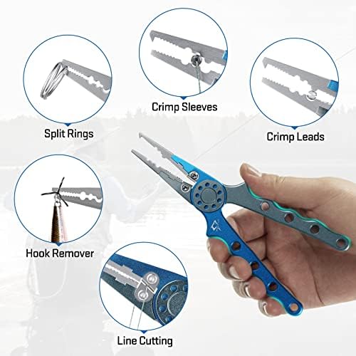 Piscifun Saltwater Fishing Pliers, Aluminum, Split Ring, Braid Cutter - Image 3