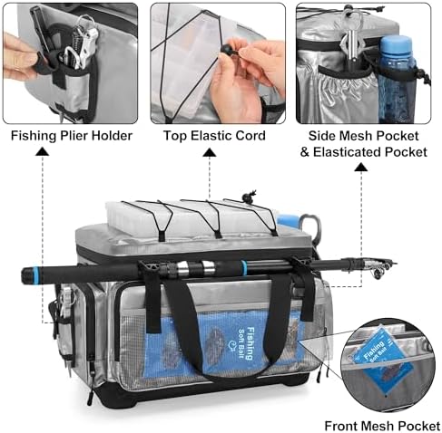 Rexmica Fishing Tackle Bag with Hard Bottom for 3700/3600/3500 Tackle Box - Image 2