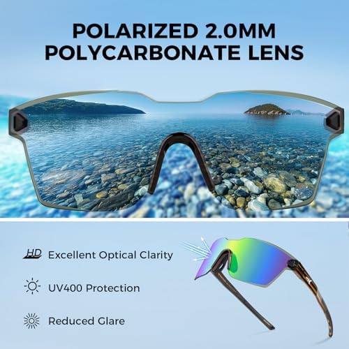 KastKing Tarkio Polarized Fishing Sunglasses, One Piece PC Lens Rimless - Image 3