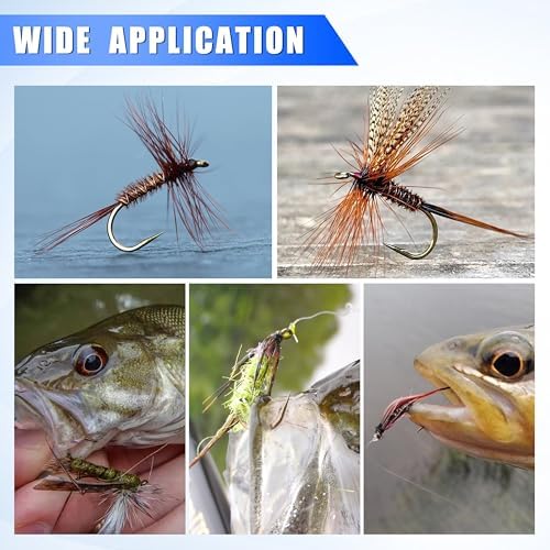 Fly Tying Hooks, 150pcs Streamer Hooks Dry Fly Fishing Hooks 2X Long Eye Down Nymph Fly Hooks Dry Wet Nymph Shrimp & Pupa, Streamer, Caddis, Scud Flies Jig Fishing Hooks - Image 7