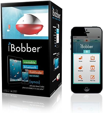 Reelsonar iBobber portable wireless bluetooth fish finder depth finder with depth range of 135 feet 10+ hrs battery life with IOS & Android App Wireless and Watch App by ReelSonar