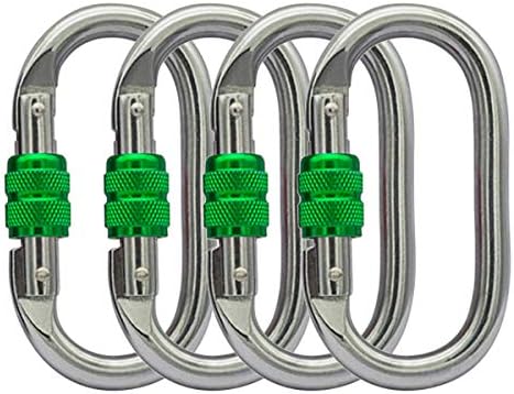 Heavy Duty Locking Climbing Carabiner Clip CE Rated 25 kN 5600 LB Rugged Terrain Approved Industrial Strength Twist Lock Carabiners Clips for Rigging, Ropes, Hammocks, Camping by BYANG