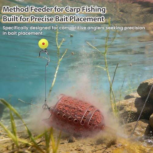 YOTO 3 Pcs Fishing Bait Trap Cage Feeder Basket Holder - Rust-Resistant Plastic Method Feeder for Carp Fishing - Lightweight Coarse Lure Feeder for Freshwater and Saltwater - Image 3