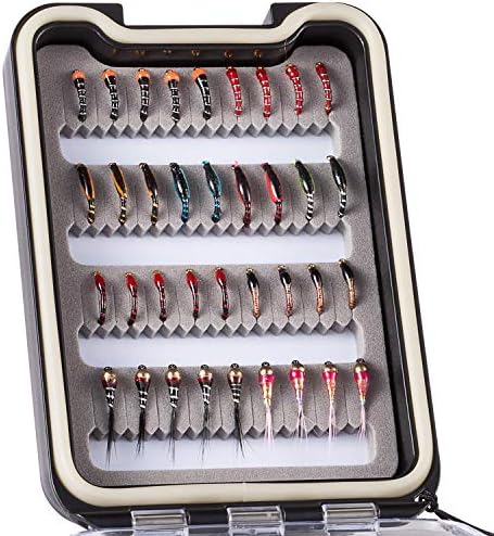 BASSDASH Fly Fishing Flies Kit Fly Assortment Trout Bass Fishing with Fly Box with Dry/Wet Flies, Nymphs, Streamers, Popper by Bassdash