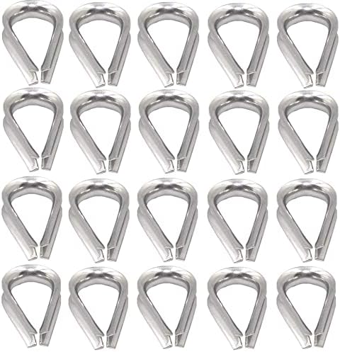 YAMASO 20pcs 1/4'' M6 Stainless Steel Thimble for Diameter Wire Rope Cable Thimbles Rigging by YAMASO