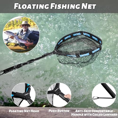 PLUSINNO Fishing Net Fish Floating Landing Net with Handle - Image 2