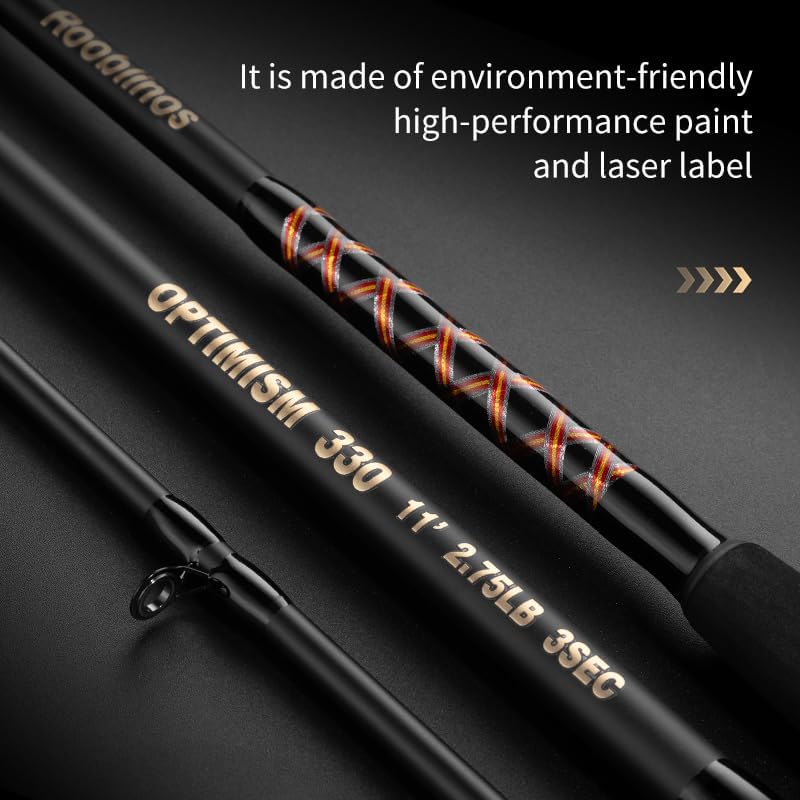 ROOBLINOS Optimism Surf Fishing Rod,10ft, 11 ft, 12ft Carp Fishing Pole, 27T Carbon Fiber Spinning Surf Rod, 3-Piece Portable Saltwater Beach Shore Casting Rod for Big Game Fishing - Image 3