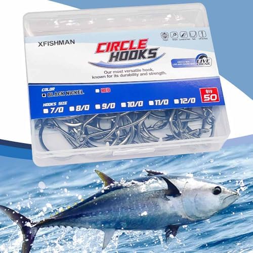 XFISHMAN Circle Hooks - Octopus Hooks Saltwater - 50 Pack #1 12/0 - Image 4
