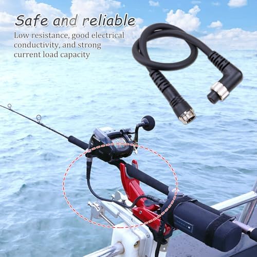 ZORZA 1Pcs Electric Fishing Reel Power Cord with 2-Hole Elbow Design Spinning Reel Power Line for Enhanced Fishing Experience Shipping Direction 6 o'clock(0.45m) - Image 2