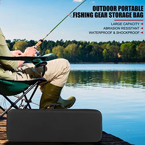 21 inch Fishing Tackle Storage, Hard EVA Case Fishing Rod Reel Organizer - Image 2