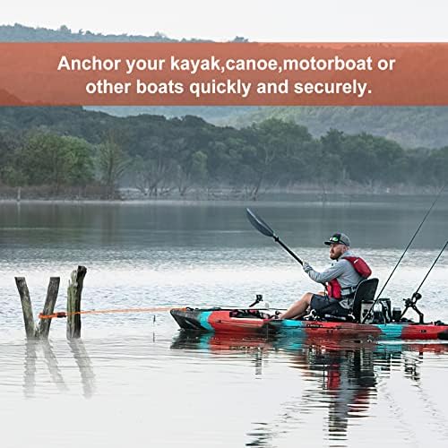 Kayak Anchor Grip, Stainless Steel Boat Anchor with 5mm Paracord - Image 3