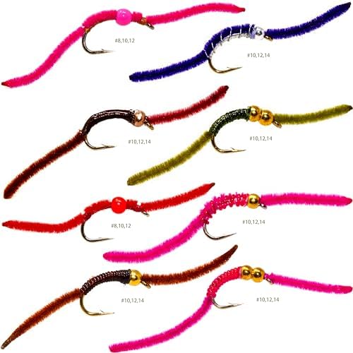 ROKC Favorite Fly Fishing Flies Assortment | Dry, Wet, Nymph, Bunny Muddler, Caddis, Worm Flies | Trout, Bass, Steelhead Fishing Lure Set by ROKC